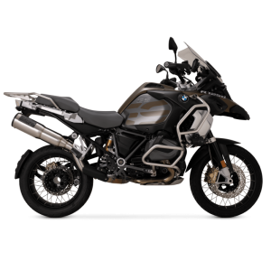 BMW R1200GS Performance Exhaust - Vance and Hines - Hi-Output Adventure 500 Slip-On - Brushed stainless with black heat shield - `13-`18 BMW R1200GS Performance Exhaust - Vance and Hines - Hi-Output Adventure 500 Slip-On - Brushed stainless with black heat shield - `13-`18